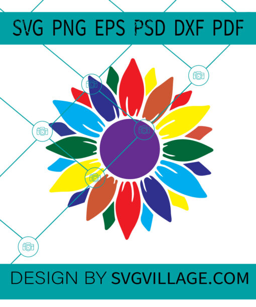 LGBTQ Sunflower SVG
