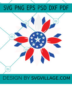 patriotic sunflower SVG, 4th of July SVG