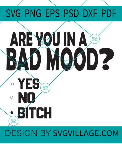 ARE YOU IN A BAD MOOD YES NO BITCH SVG