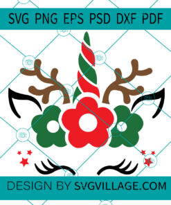 Christmas Unicorn Reindeer SVG