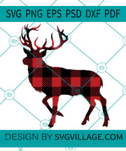 Deer Buffalo Plaid SVG