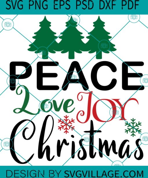 Peace Love Joy Christmas SVG