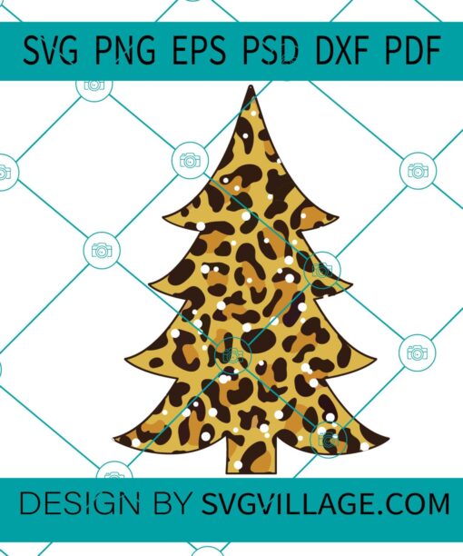 Leopard Plaid Christmas Tree SVG