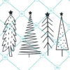 Merry Christmas Trees SVG