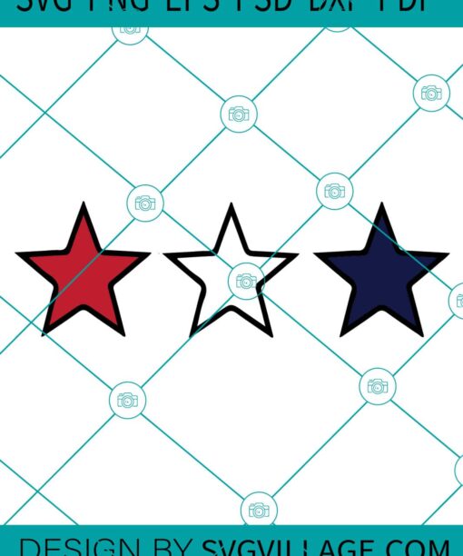 Three American Stars SVG
