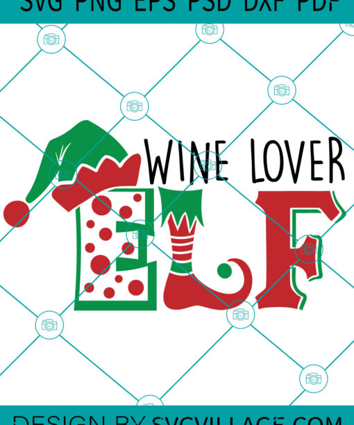 Wine Lover Elf SVG