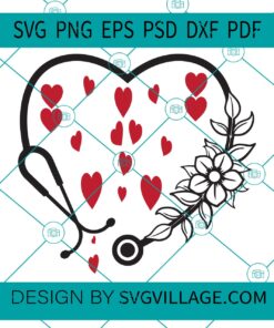 Nurse Valentine Stethoscope SVG
