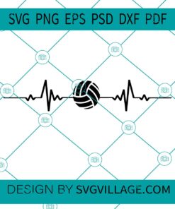 Volleyball Heartbeat SVG
