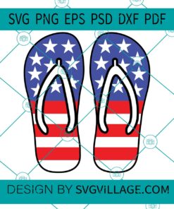 US Flag Flip Flops SVG
