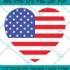 US Flag Heart SVG