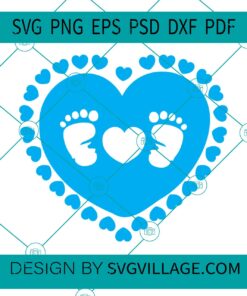 Heart With Baby Feet svg