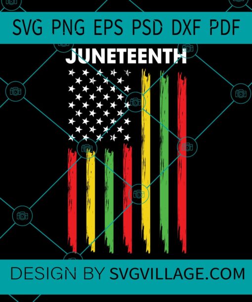 Juneteenth flag svg