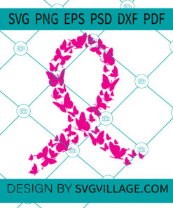 Breast Cancer Butterfly Ribbon svg