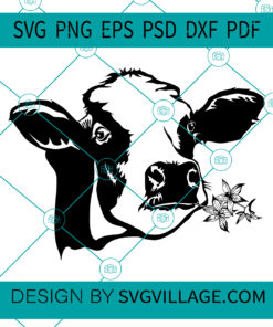 Cow With Flowers svg
