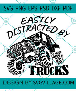 Easily Distracted By Trucks svg