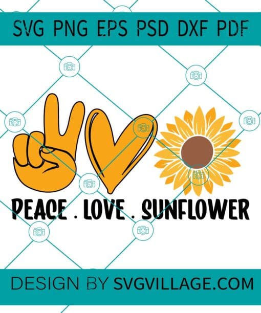 Peace Love Sunflower svg
