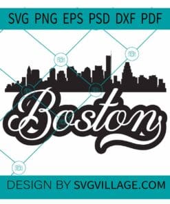 Boston City Skyline SVG, Massachusetts SVG, Skyline Outline SVG, Boston City SVG