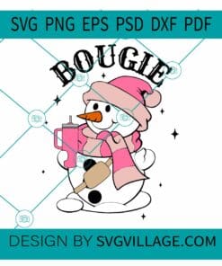 Bougie Snowman SVG, Bougie Snowman Santa Hat SVG, Christmas Bougie Snowman SVG