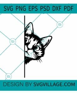 Cute Peeking Cat SVG, Cute Cat Svg, Funny Cat Svg, Peeking Pet Face Svg