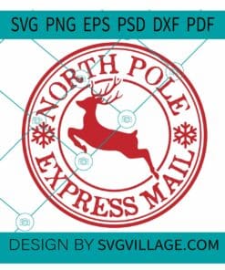 North Pole Express Mail SVG, Christmas Stamp Svg, Mail Svg, North Pole Express Santa Mail SVG