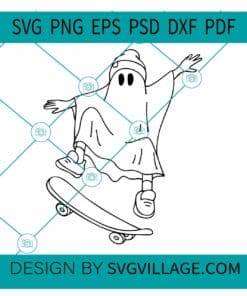 Skating ghost SVG, Skateboarding Ghost Svg, Ghost On Skateboard Svg, Ghost Svg