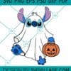 Stitch Ghost with Pumpkin SVG, Halloween Ghost Stitch SVG, Pumpkin Stitch SVG
