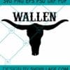 Wallen Bull SVG, Wallen Bull Skull Silhouette SVG, Western Cow Skull SVG
